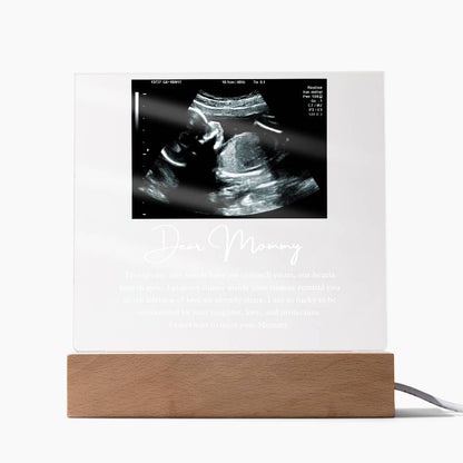 Dear Mommy Personalized Ultrasound Photo LED Acrylic Plaque