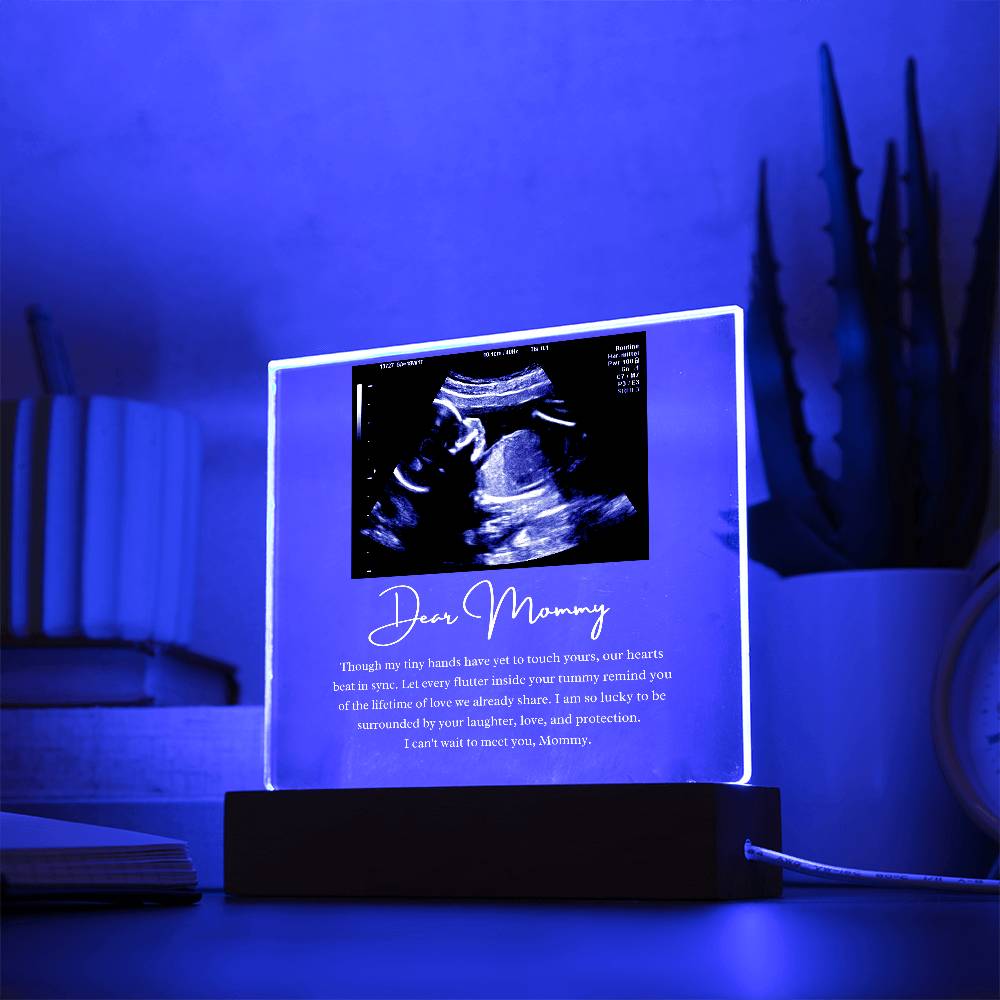 Dear Mommy Personalized Ultrasound Photo LED Acrylic Plaque