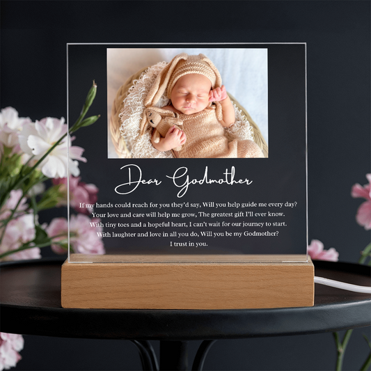 Godmother Proposal Personalized LED Acrylic Plaque