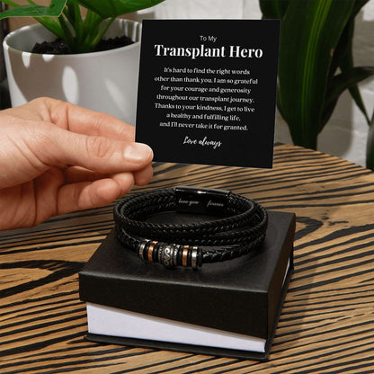 Transplant Hero Men's Gratitude Bracelet