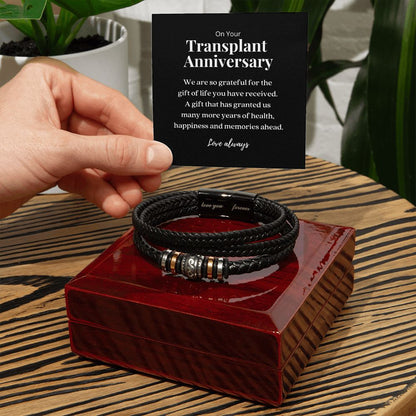 Transplant Anniversary Men's Gratitude Bracelet