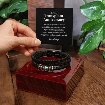 Transplant Anniversary Men's Gratitude Bracelet