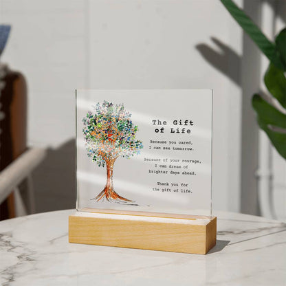 Gift of Life (Tree of Life) Square Acrylic LED Plaque