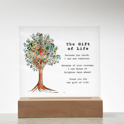 Gift of Life (Tree of Life) Square Acrylic LED Plaque