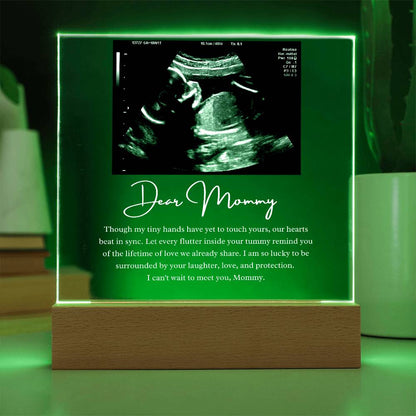 Dear Mommy Personalized Ultrasound Photo LED Acrylic Plaque