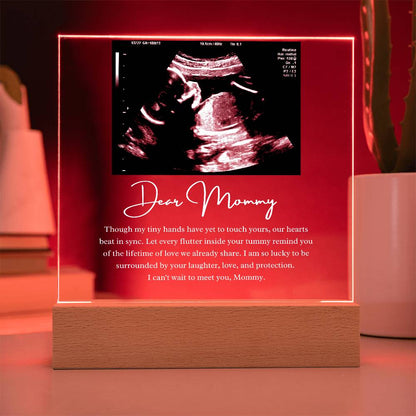 Dear Mommy Personalized Ultrasound Photo LED Acrylic Plaque