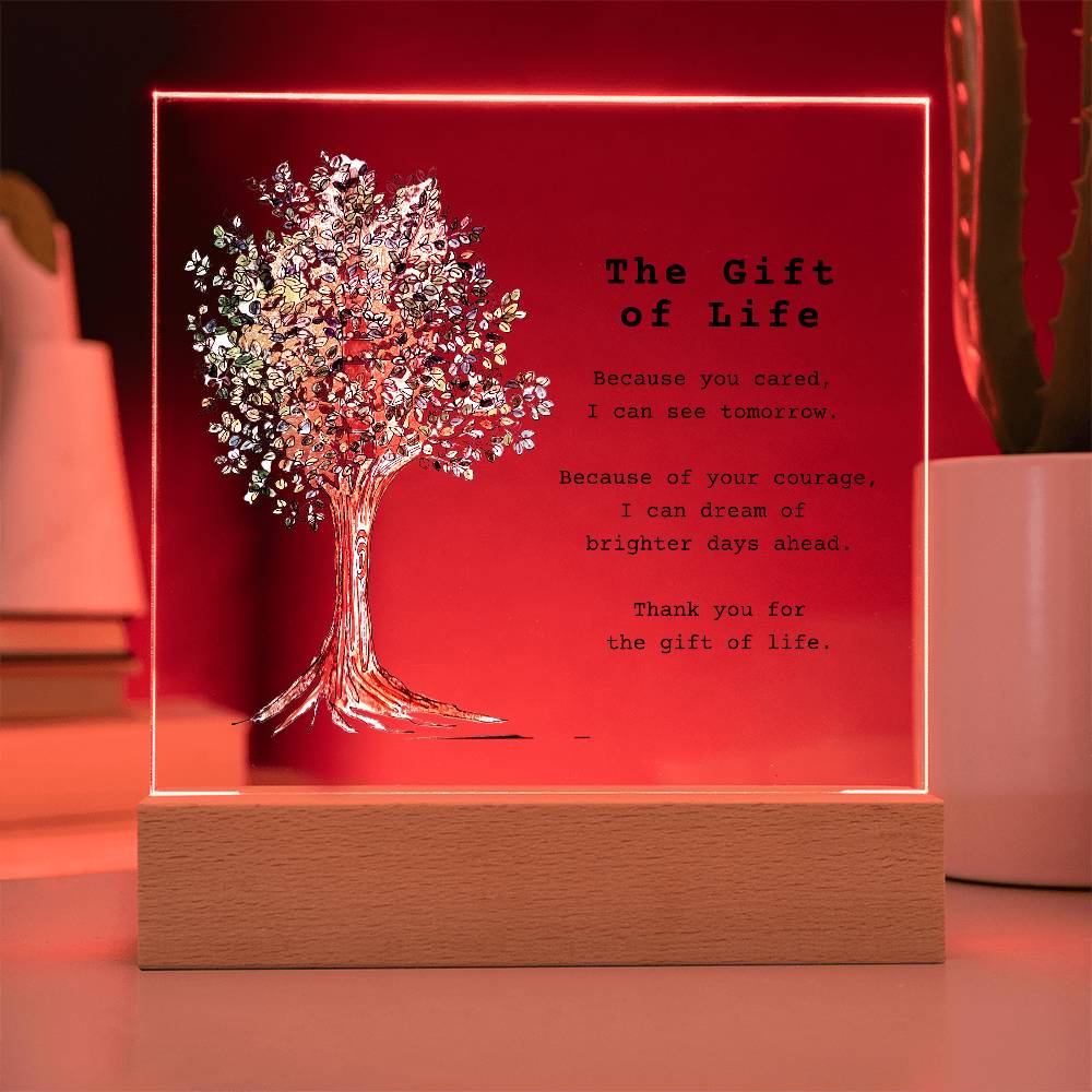 Gift of Life (Tree of Life) Square Acrylic LED Plaque