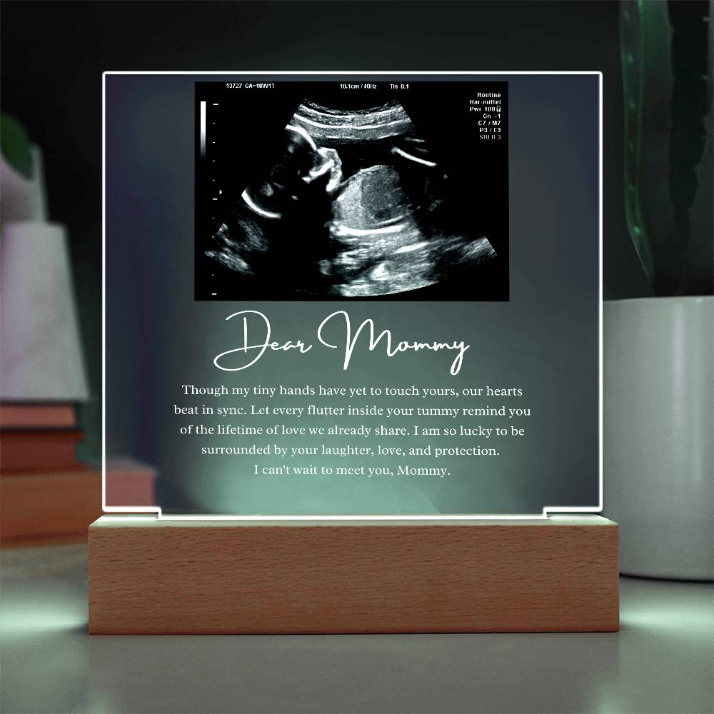 Dear Mommy Personalized Ultrasound Photo LED Acrylic Plaque