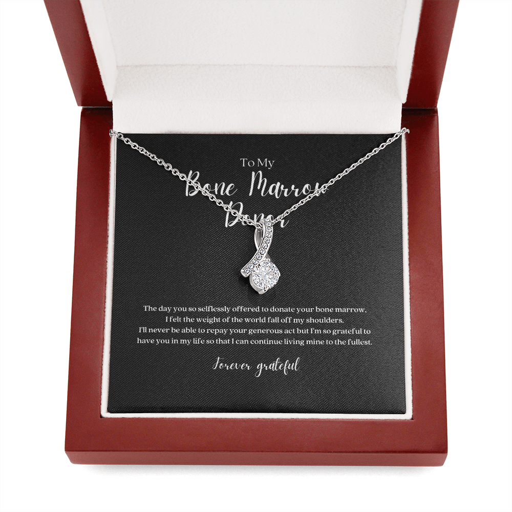 ShineOn Fulfillment Jewelry Bone Marrow Donor Ribbon Pendant Necklace