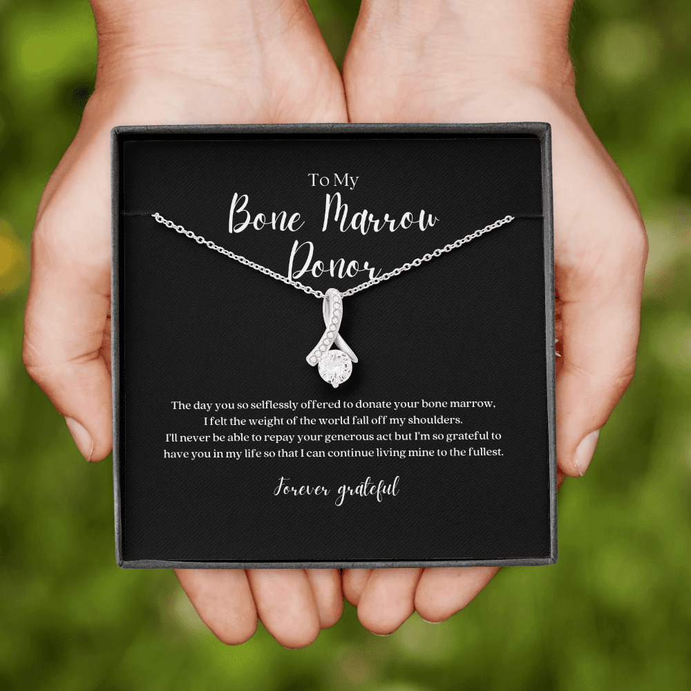 ShineOn Fulfillment Jewelry Bone Marrow Donor Ribbon Pendant Necklace