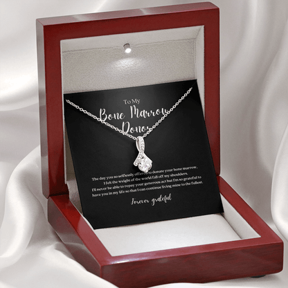 ShineOn Fulfillment Jewelry Mahogany Style Luxury Box Bone Marrow Donor Ribbon Pendant Necklace