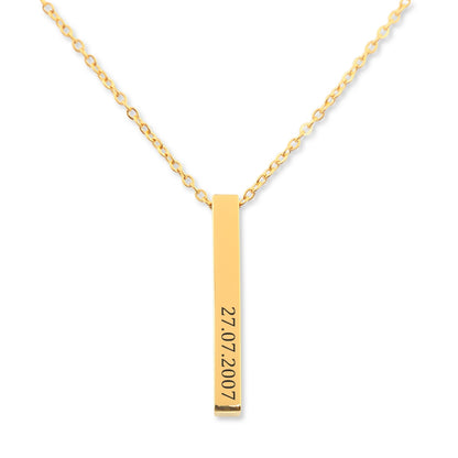 Kidney Donor Perfect Match Custom Date Vertical Bar Necklace