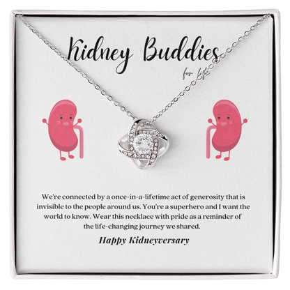 ShineOn Fulfillment Jewelry Two Toned Box Kidney Buddies Transplant Anniversary Pendant Necklace