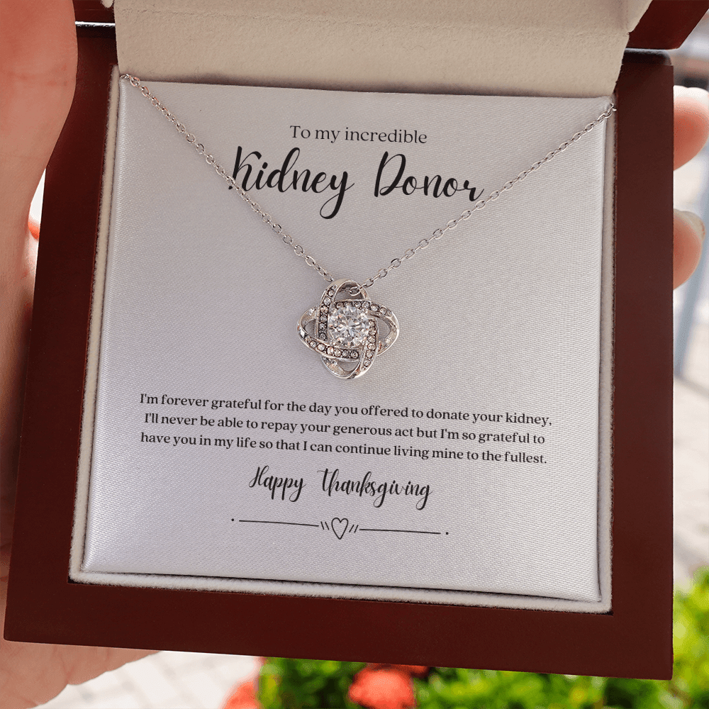 ShineOn Fulfillment Jewelry Kidney Donor 'Happy Thanksgiving' Pendant Necklace