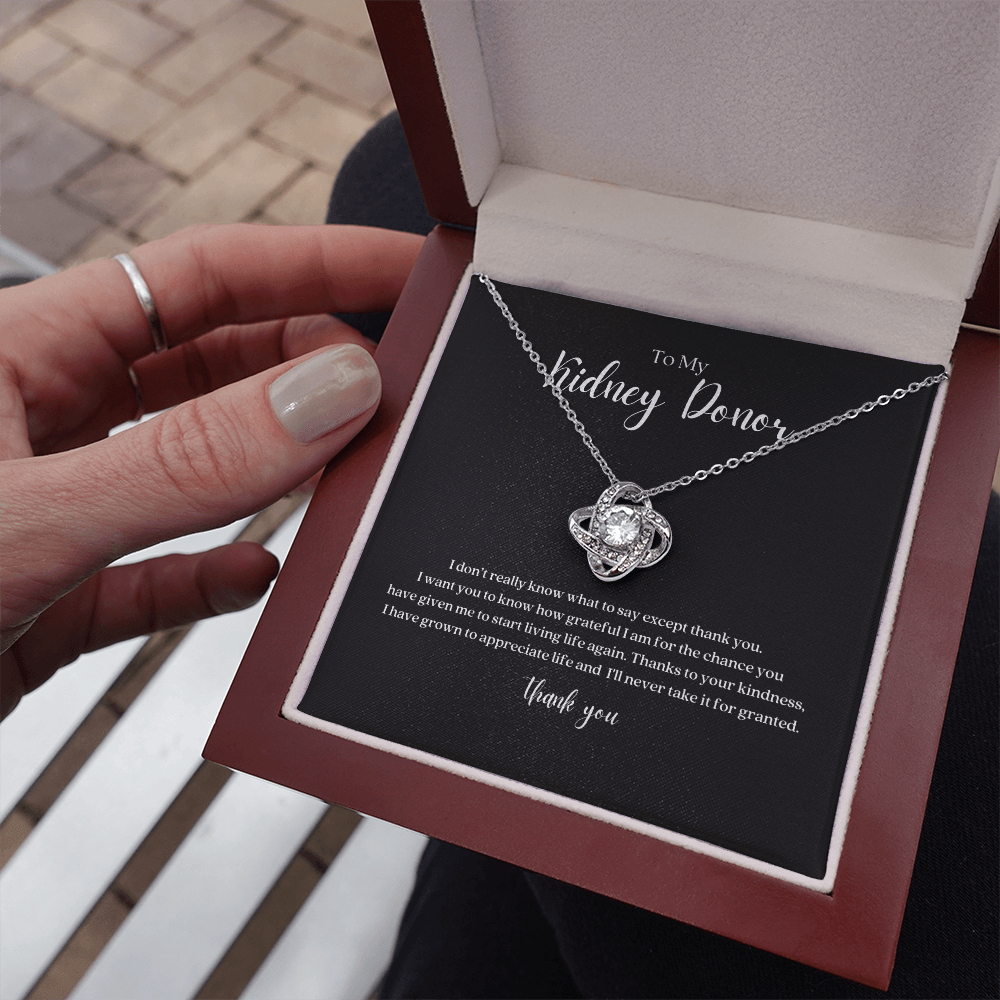 ShineOn Fulfillment Jewelry Kidney Donor Knot Necklace - Thank You Gift