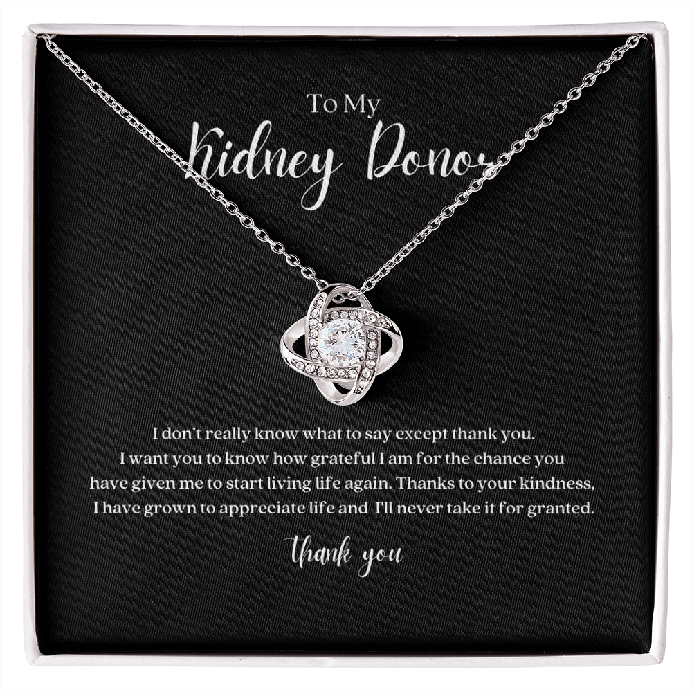 ShineOn Fulfillment Jewelry Standard Box Kidney Donor Knot Necklace - Thank You Gift