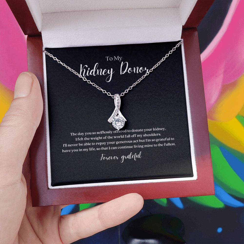 ShineOn Fulfillment Jewelry Kidney Donor Ribbon Pendant Necklace