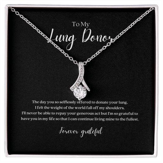 ShineOn Fulfillment Jewelry Standard Box Lung Donor Ribbon Pendant Necklace