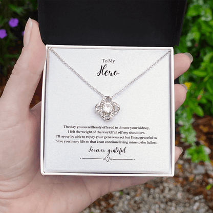 ShineOn Fulfillment Jewelry My Hero Kidney Donor Knot Necklace