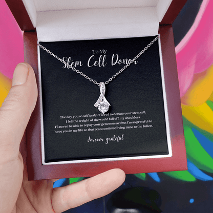 ShineOn Fulfillment Jewelry Stem Cell Donor Ribbon Pendant Necklace