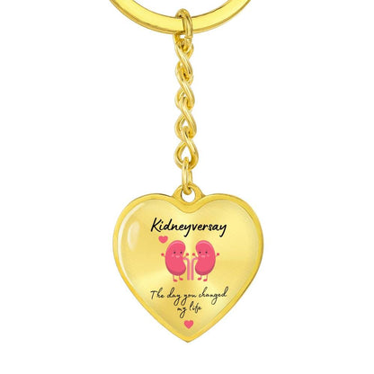 ShineOn Fulfillment Jewelry Graphic Heart Keychain (Gold) / No Transplant Anniversary Personalized Heart Keychain